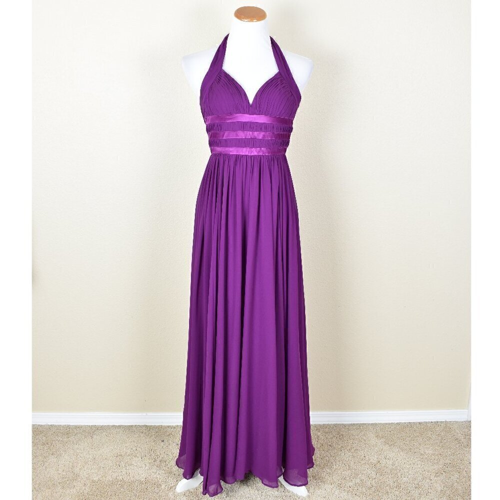 Aidan Mattox Halter Silk Formal Dress 0 - Picture 1 of 9